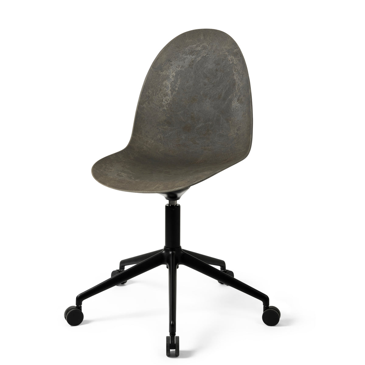 Mater Eternity Swivel Chair with Wheels in Coffee Waste Dark, Matek shell on a recycled aluminum base