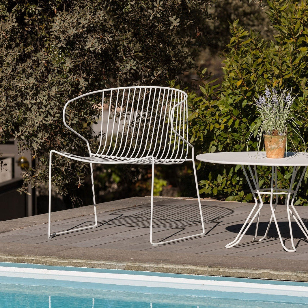 Isimar Bolonia Lounge Chair styled on an outdoor terrace, Spanish design since 1925