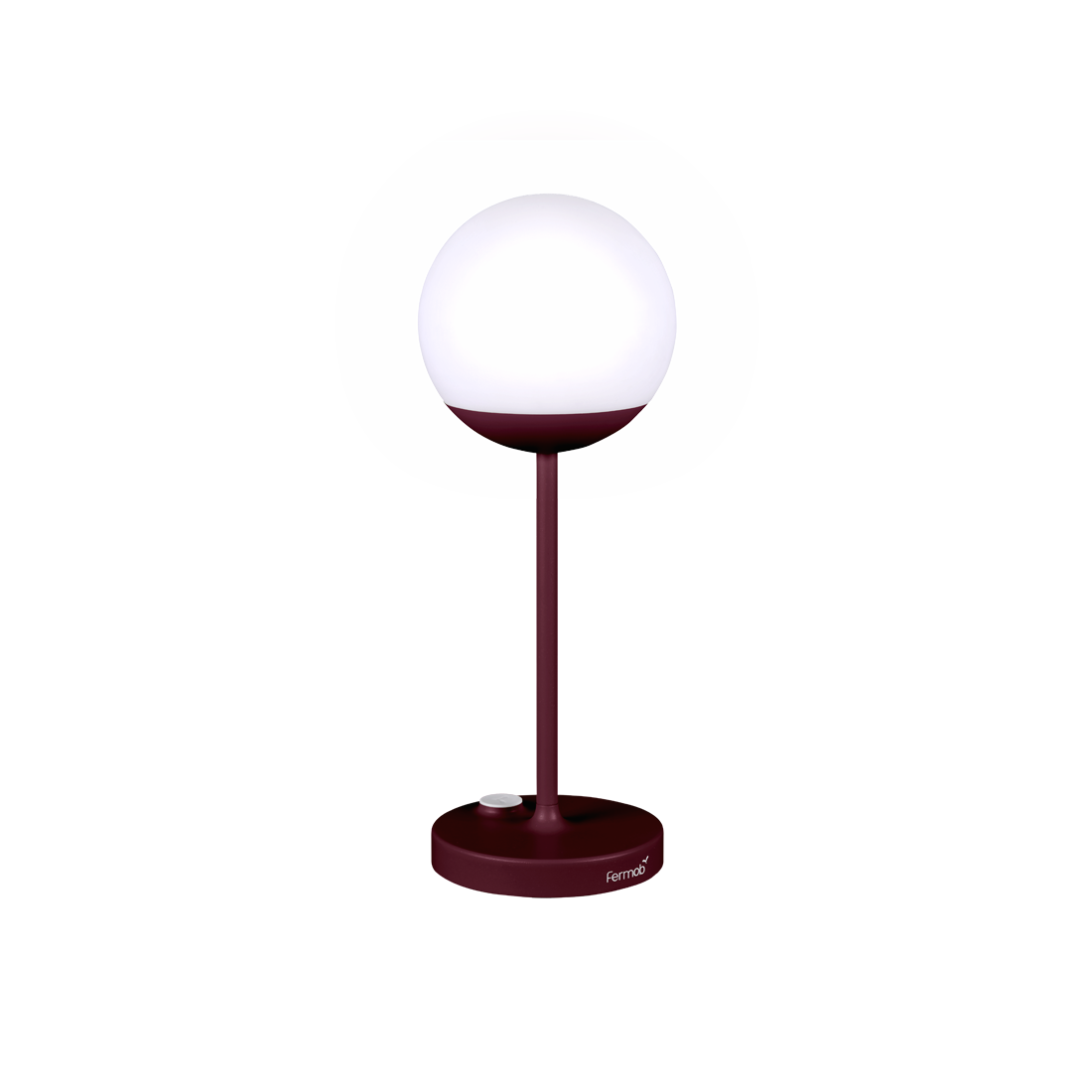 Fermob Mooon! Lamp H.16 in. in Black Cherry powder-coated steel, outdoor lighting from France