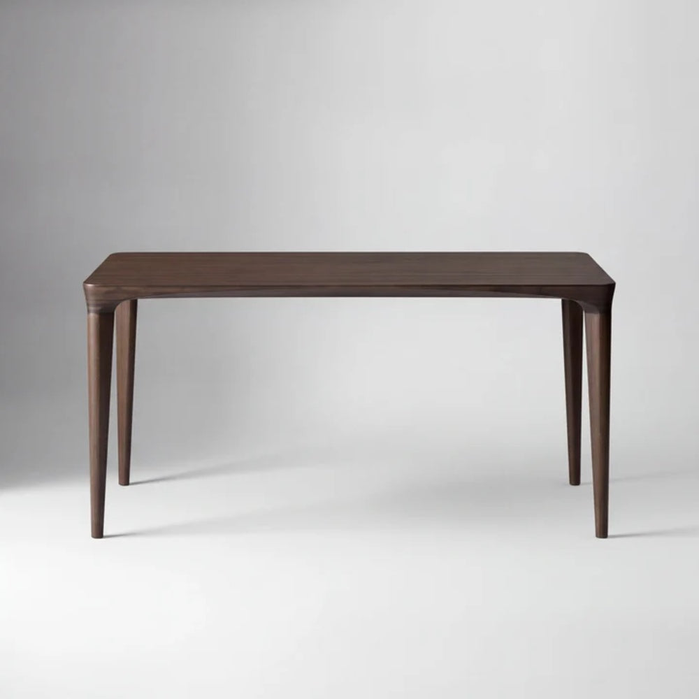 Greenington Marseilles dining table in Black Walnut bamboo, side view