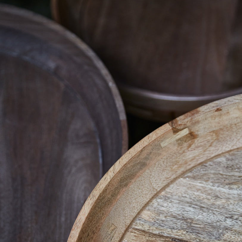 Mater Bowl Table Medium in solid wood, the Mater Bowl Table designed by Ayush Kasliwal, B Corp certified