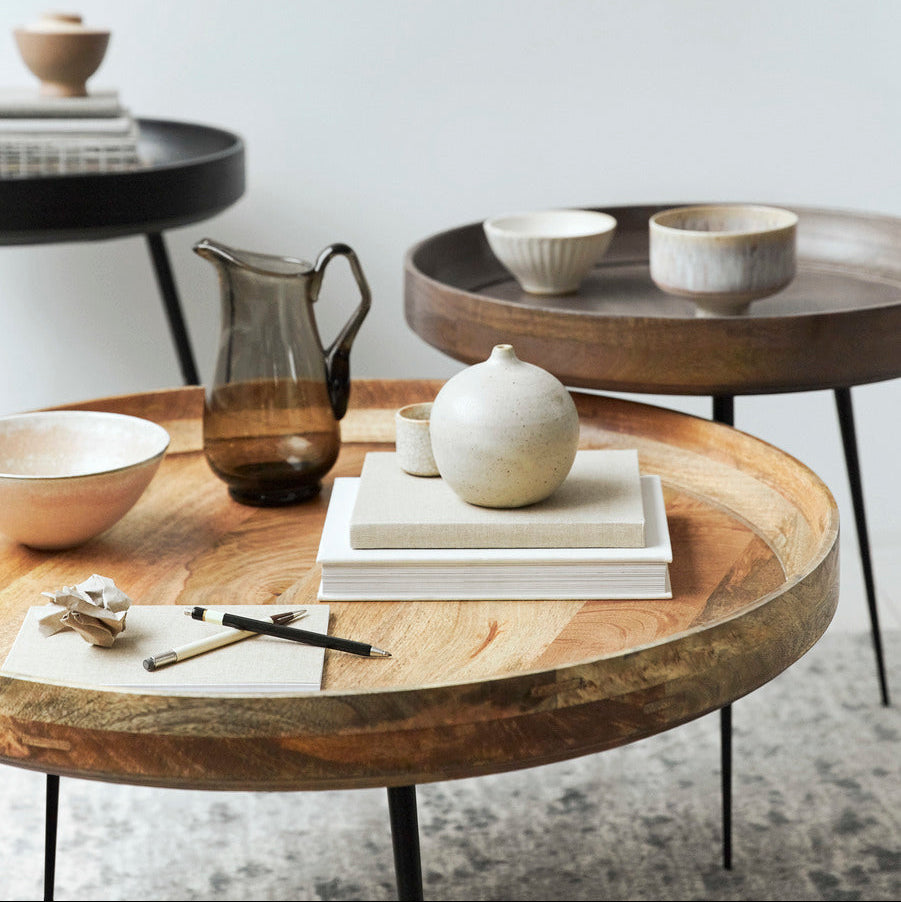 Mater Bowl Table Large in solid wood, the Mater Bowl Table designed by Ayush Kasliwal, B Corp certified