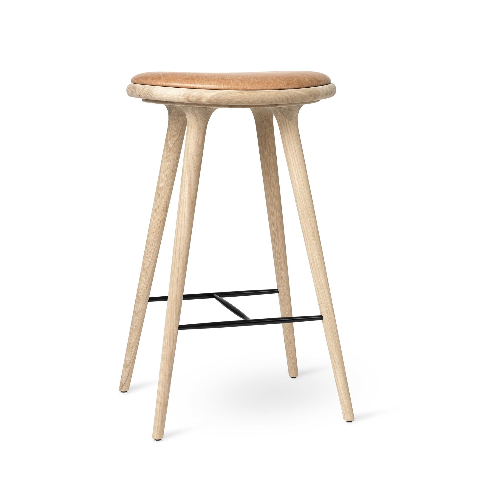 Mater High Stool 74 in soaped oak, eco friendly bar seating featured at Comosum