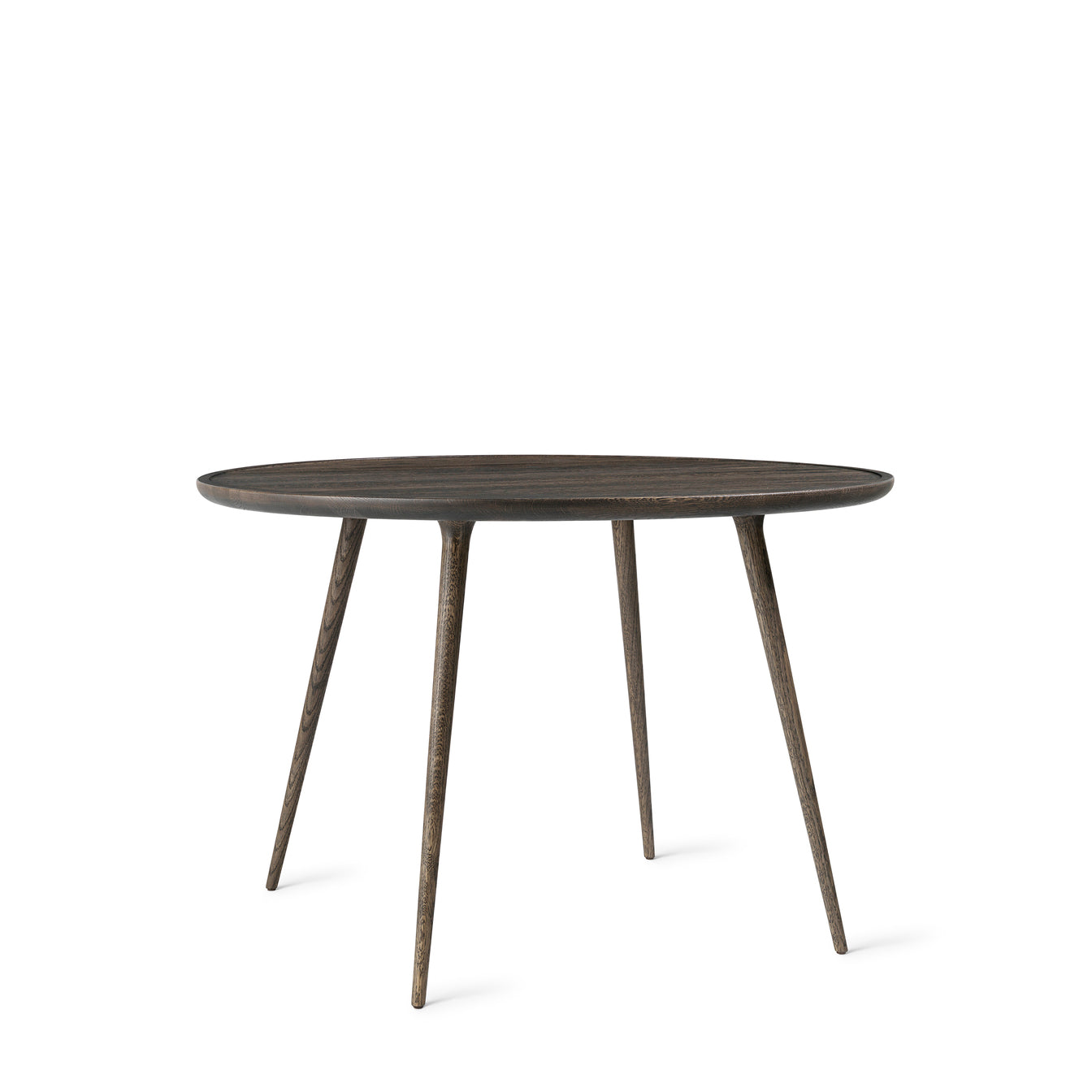 Accent dining table in Sirkagrey, sustainable dining furniture crafted by Mater from Comosum
