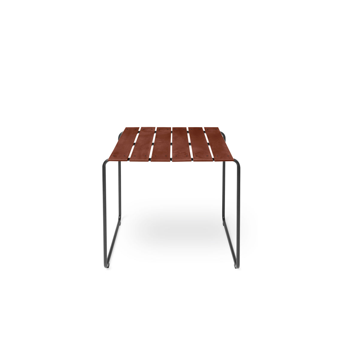Mater Ocean 2 Person Dining Table in Burnt Red, recycled post-consumer e-waste plastic