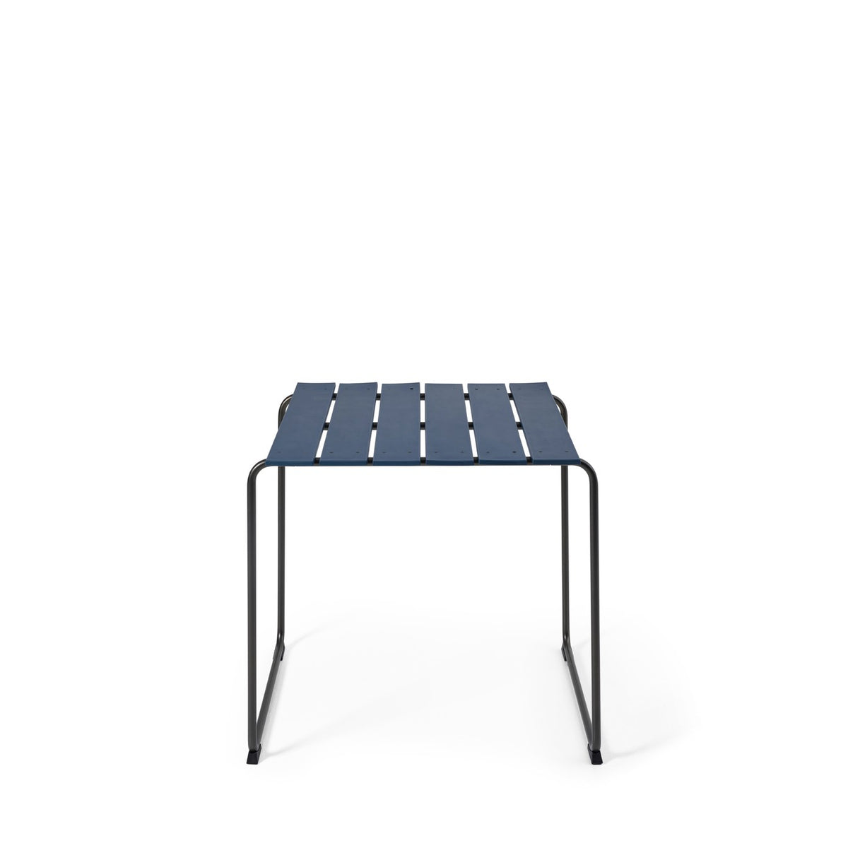 Mater Ocean 2 Person Dining Table in Dusty Blue, recycled post-consumer e-waste plastic