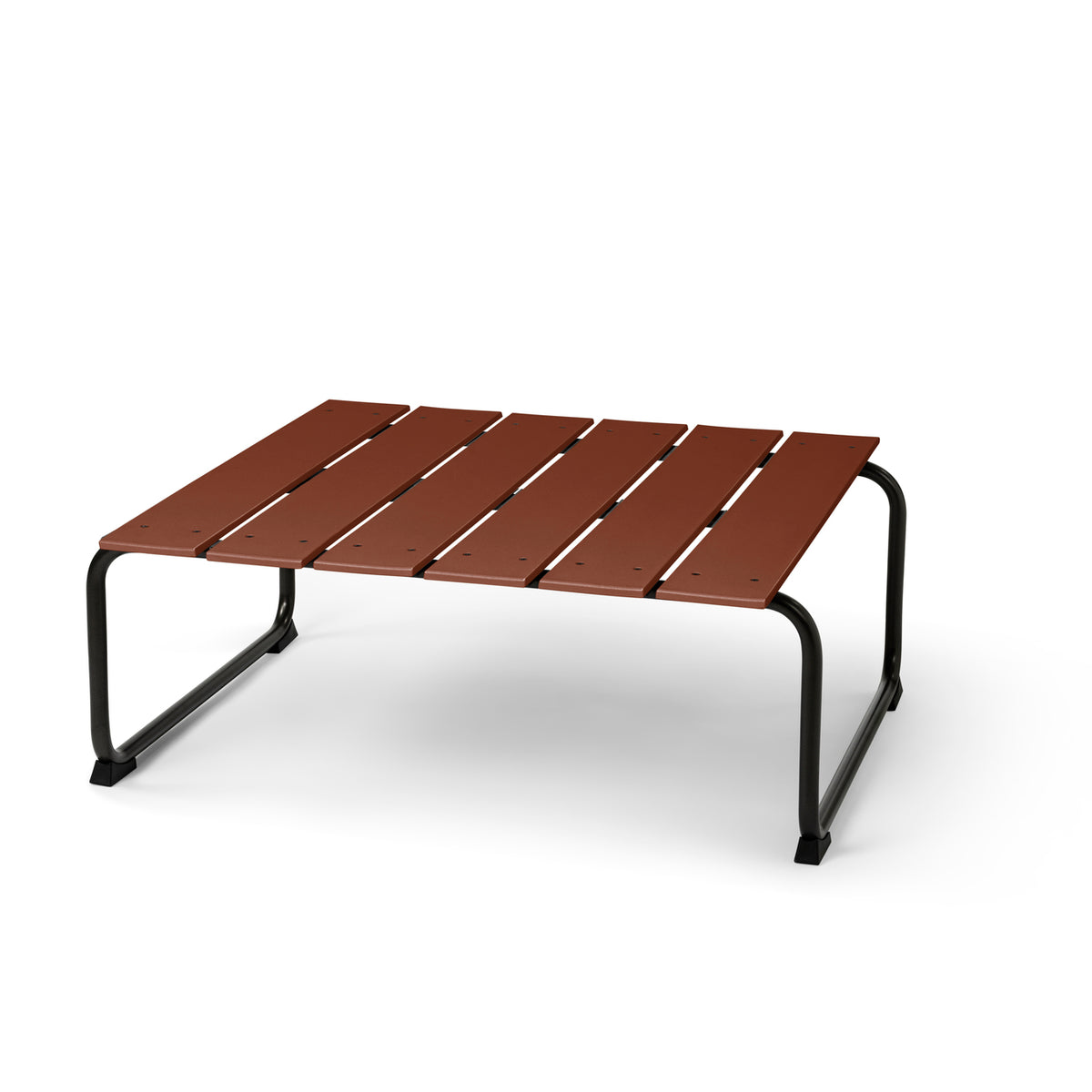 Mater Ocean Lounge Table in Burnt Red, recycled post-consumer e-waste plastic