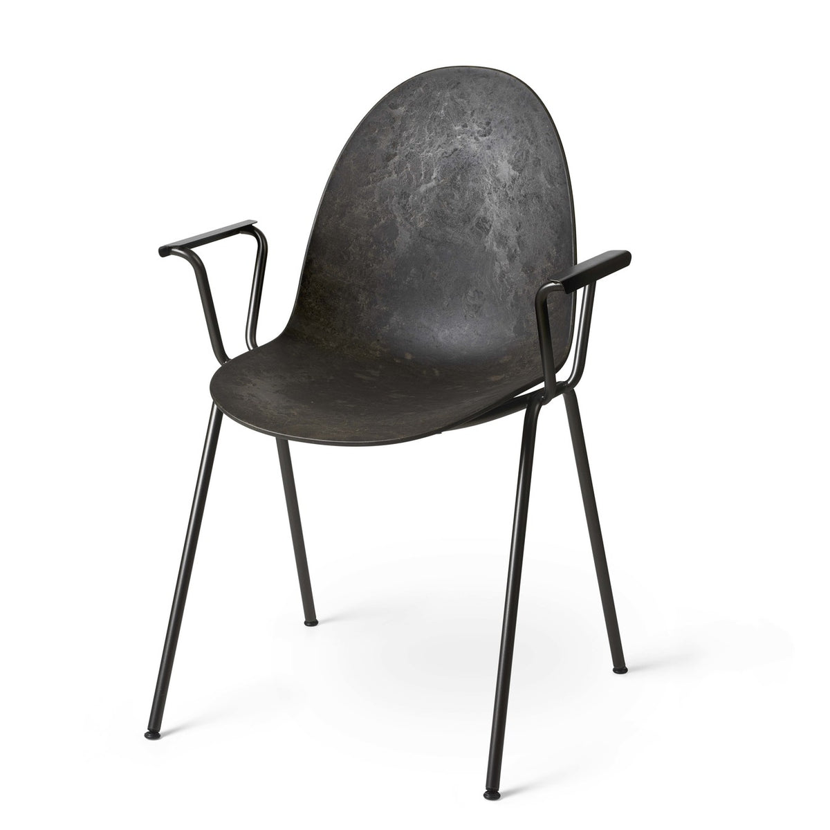 Mater Eternity Arm Chair in Coffee Waste Black, Matek shell on a recycled steel frame