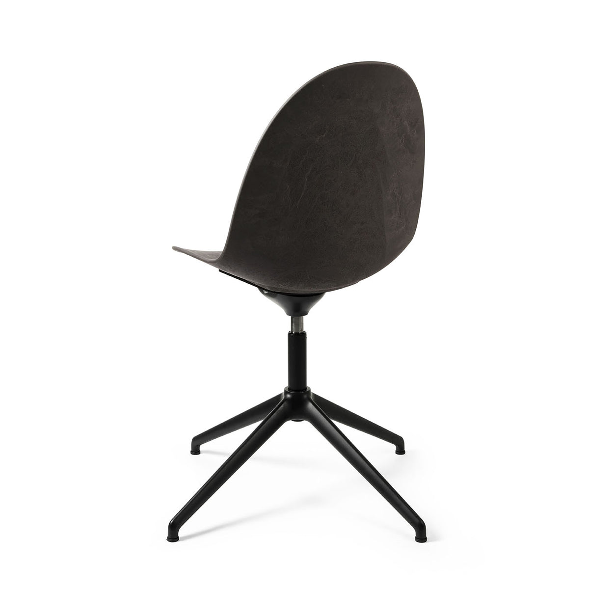 Mater Eternity Swivel Chair in Coffee Waste Black, Matek shell on a recycled aluminum base