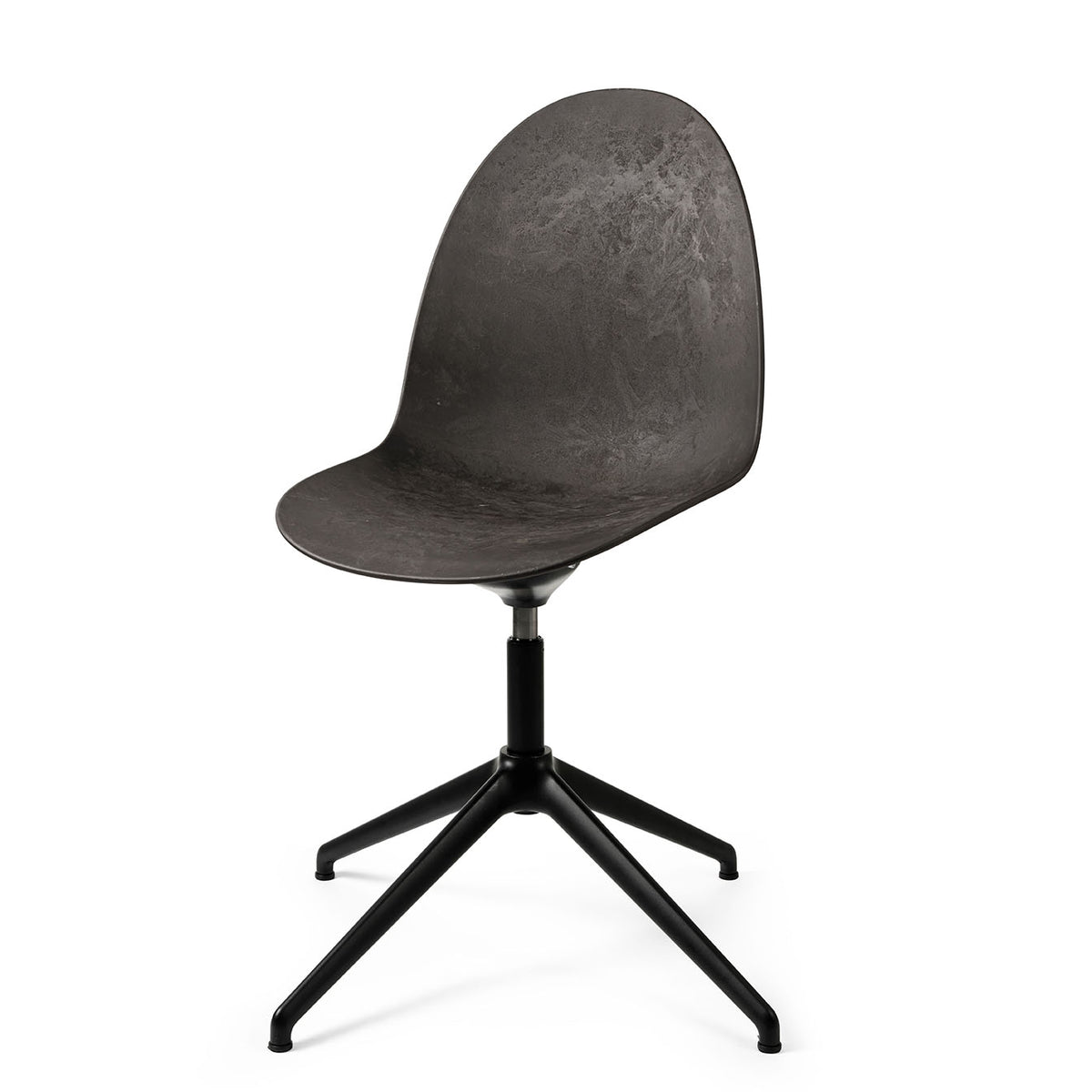 Mater Eternity Swivel Chair in Coffee Waste Black, Matek shell on a recycled aluminum base