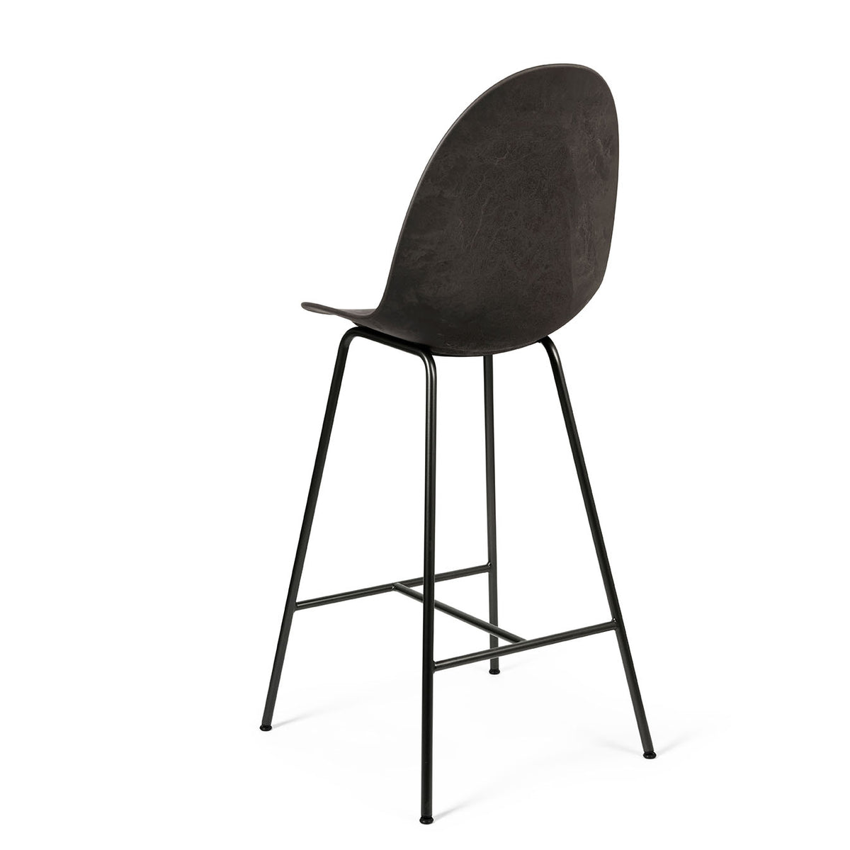Mater Eternity Counter Stool in Coffee Waste Black, Matek seat on a recycled metal frame