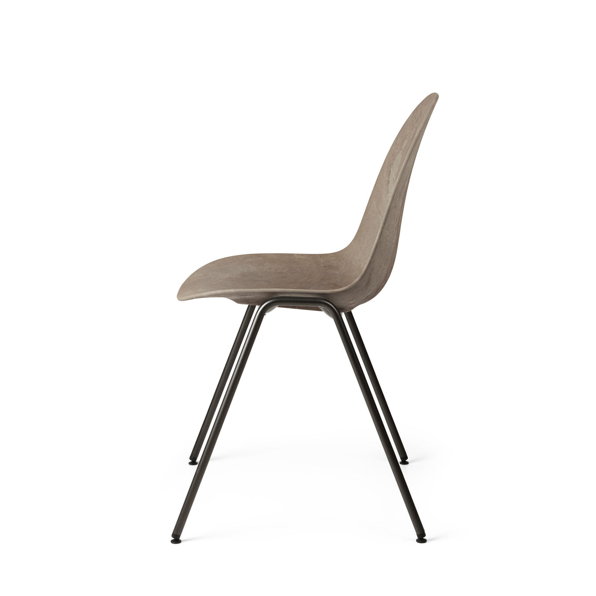 Mater Eternity Side Chair in Coffee Waste Light, Matek shell on a recycled steel frame