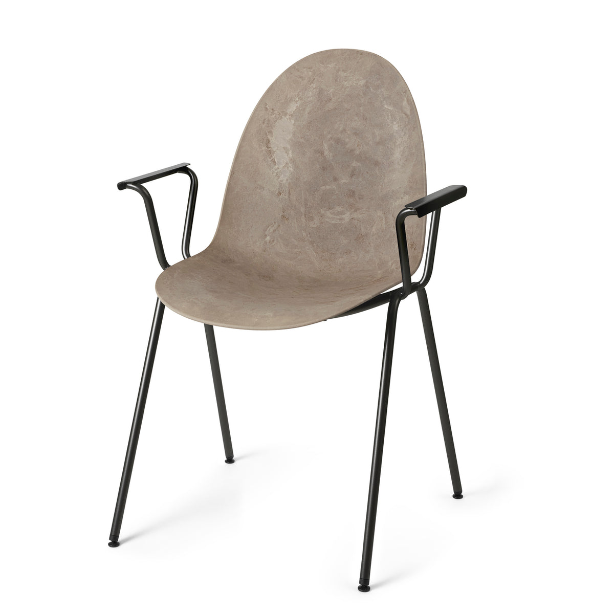 Mater Eternity Arm Chair in Coffee Waste Light, Matek shell on a recycled steel frame