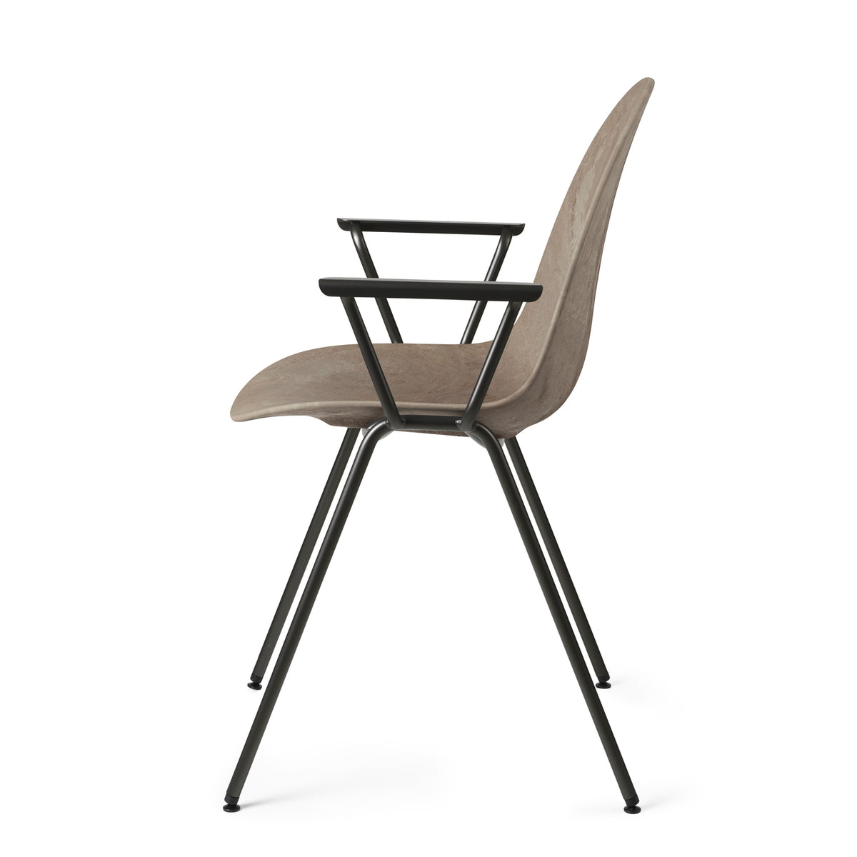 Mater Eternity Arm Chair in Coffee Waste Light, Matek shell on a recycled steel frame