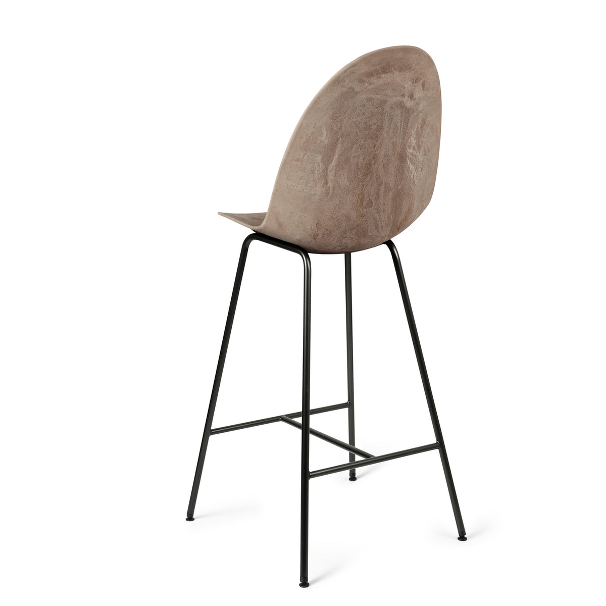 Mater Eternity Counter Stool in Coffee Waste Light, Matek seat on a recycled metal frame