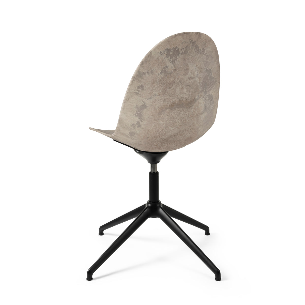 Mater Eternity Swivel Chair in Wood Waste Grey, Matek shell on a recycled aluminum base