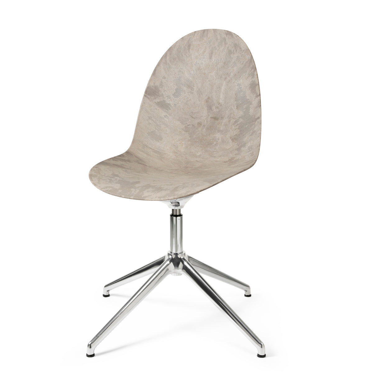 Mater Eternity Swivel Chair in Wood Waste Grey, Matek shell on a recycled aluminum base