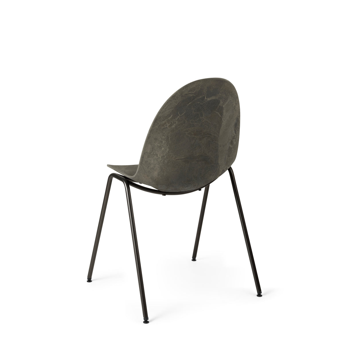 Mater Eternity Side Chair in Coffee Waste Dark, Matek shell on a recycled steel frame