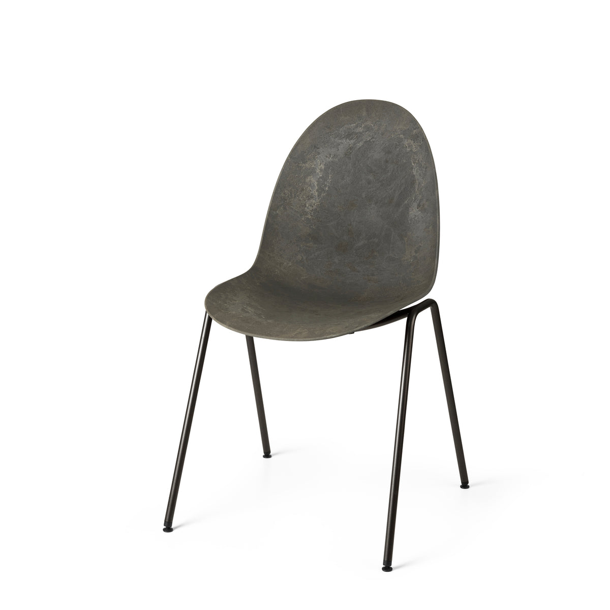 Mater Eternity Side Chair in Coffee Waste Dark, Matek shell on a recycled steel frame