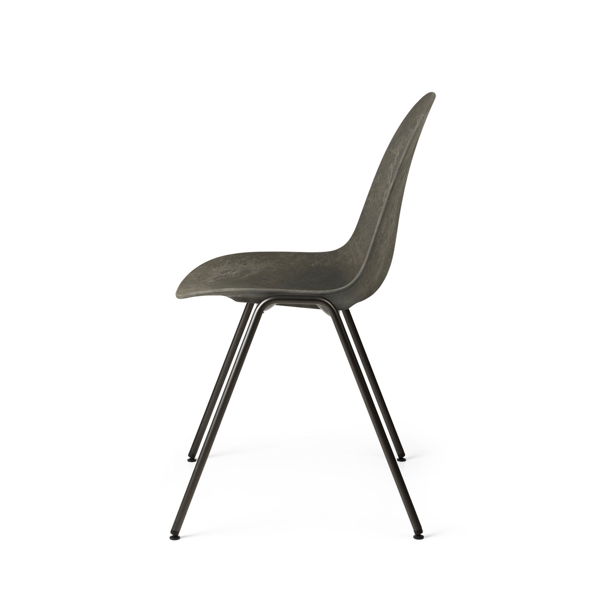 Mater Eternity Side Chair in Coffee Waste Dark, Matek shell on a recycled steel frame