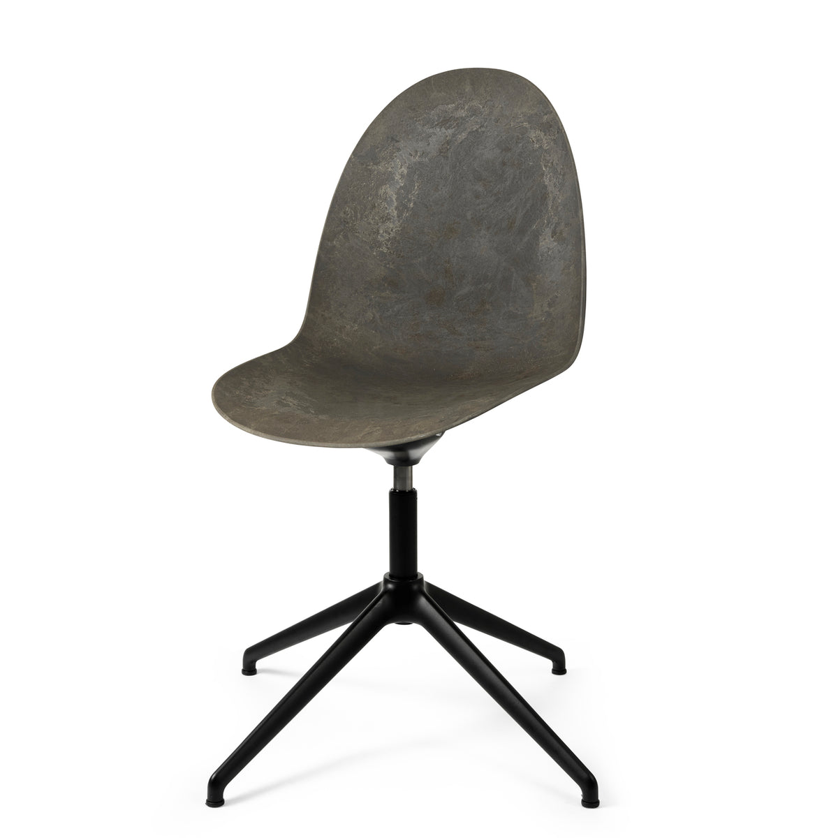 Mater Eternity Swivel Chair in Coffee Waste Dark, Matek shell on a recycled aluminum base