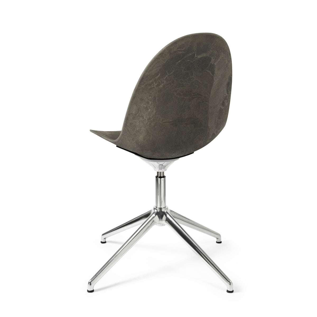 Mater Eternity Swivel Chair in Coffee Waste Dark, Matek shell on a recycled aluminum base