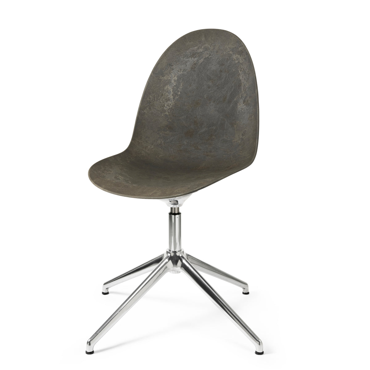 Mater Eternity Swivel Chair in Coffee Waste Dark, Matek shell on a recycled aluminum base