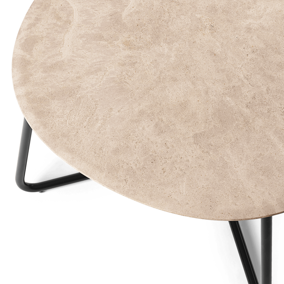 Detail of Mater Lily Lounge Table in Wood Waste Grey showing the Matek composite surface