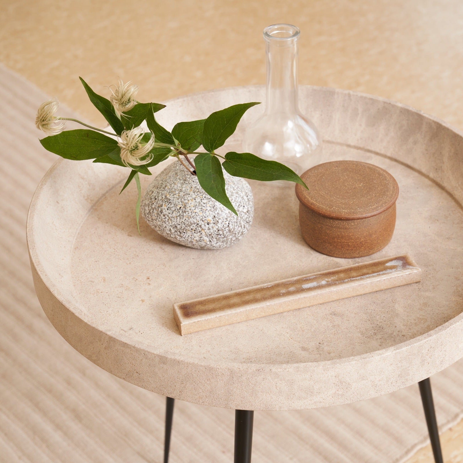 Mater Bowl Table Recycled Edition in Matek recycled coffee-shell composite, the Mater Bowl Table designed by Ayush Kasliwal