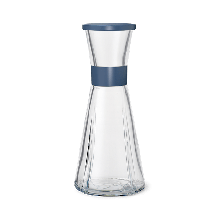 Rosendahl Grand Cru Carafes in ocean blue mouth-blown glass, designed by Erik Bagger, Danish design heritage.