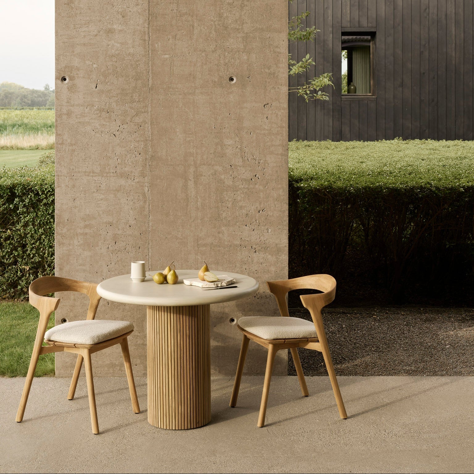 Ethnicraft Roller Max Outdoor Dining Table, FSC-certified solid wood furniture by Belgian brand