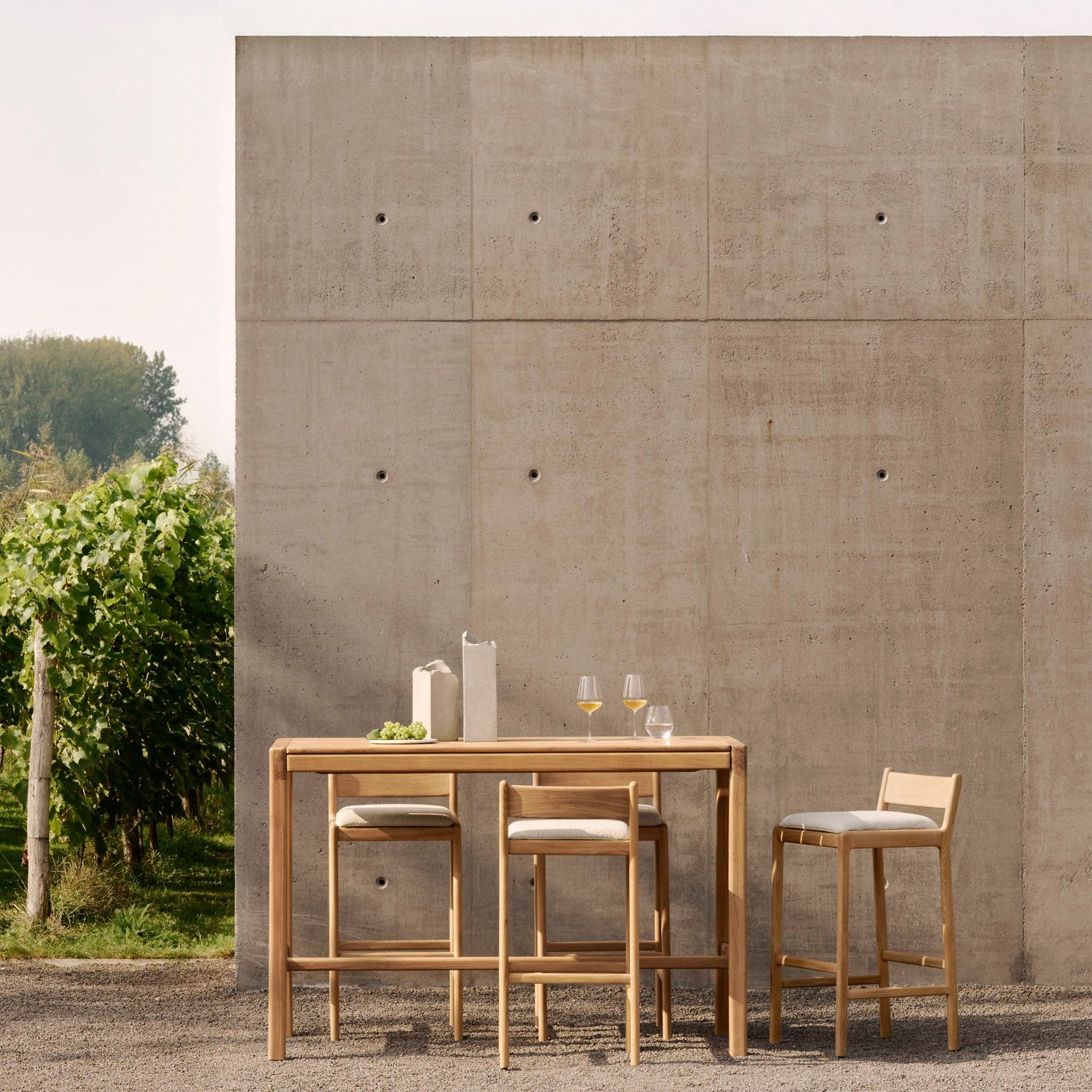 Ethnicraft Jack Outdoor Bar Table, FSC-certified solid wood furniture by Belgian brand