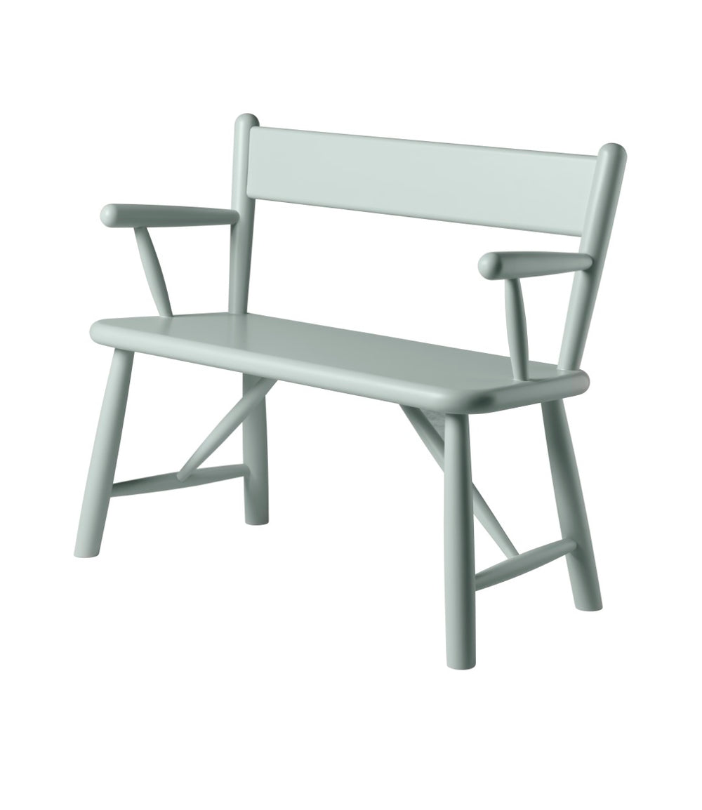 FDB Møbler Children's bench in solid beech (blue grey), designed by Børge Mogensen