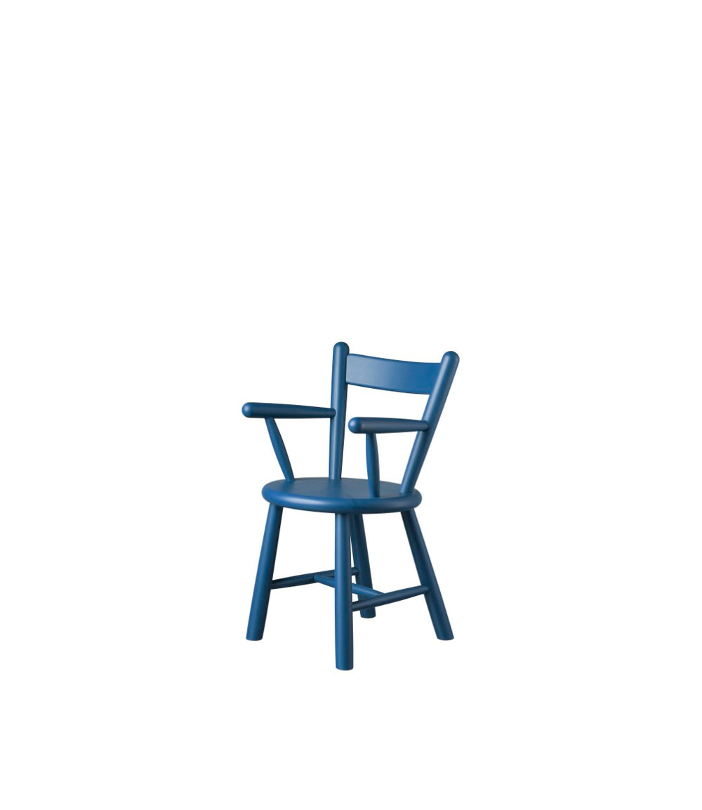 FDB Møbler Children's chair in solid beech (blue), designed by Børge Mogensen