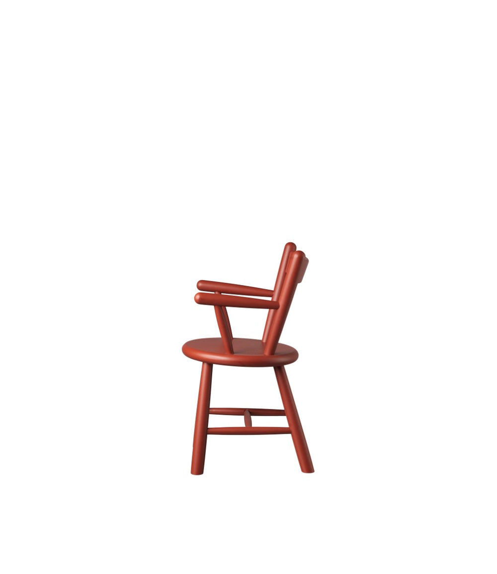 FDB Møbler Children's chair in solid beech (red), designed by Børge Mogensen