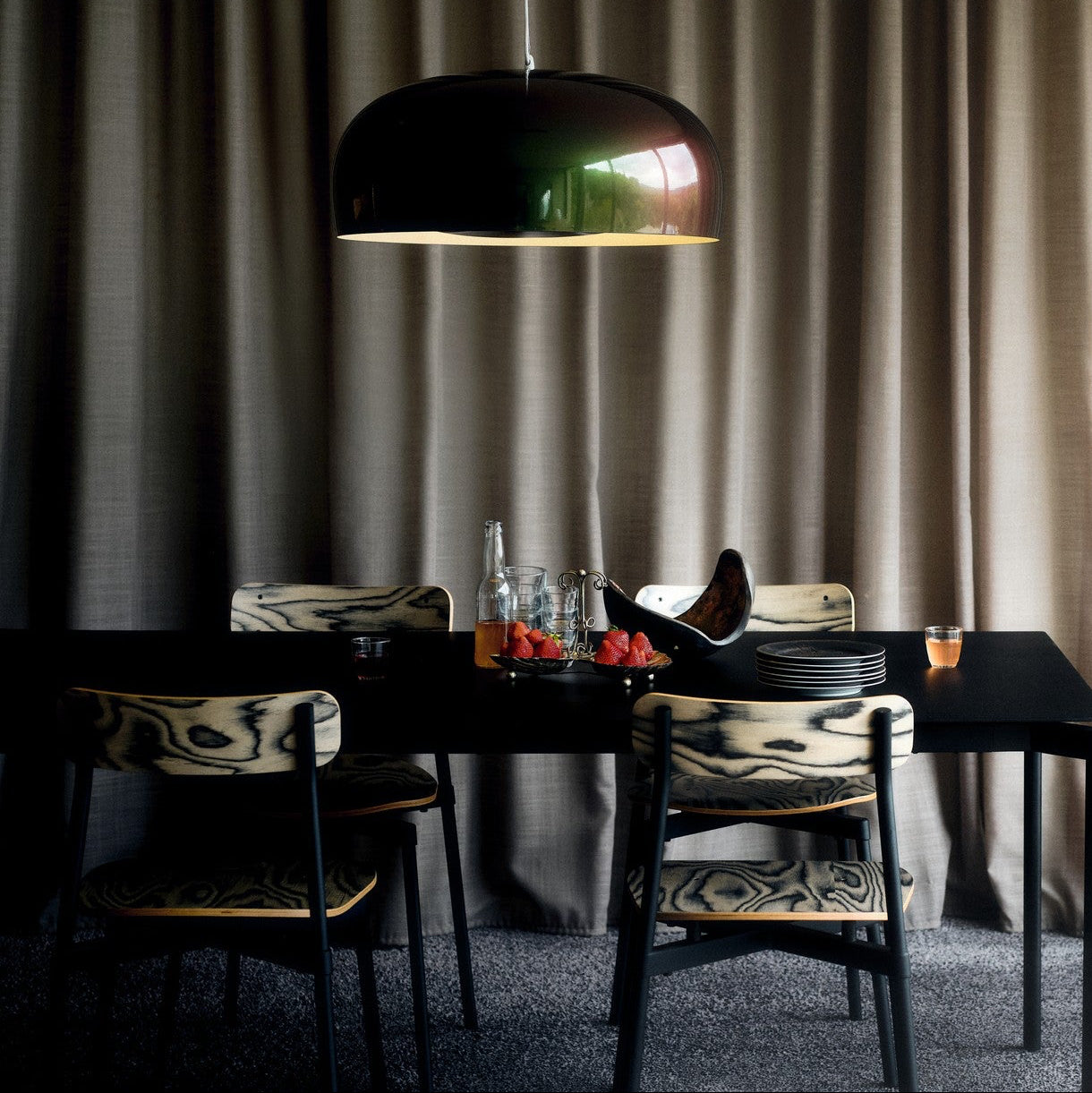 Petite Friture Brush Pendant Light styled in a designer interior