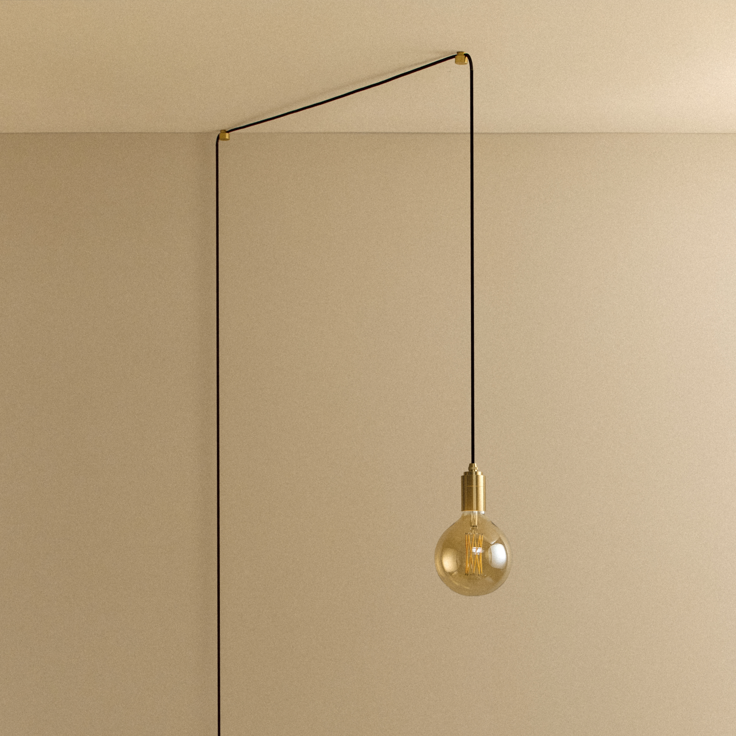 Full length view of the Gaia Plug-In Pendant's cord and fitting