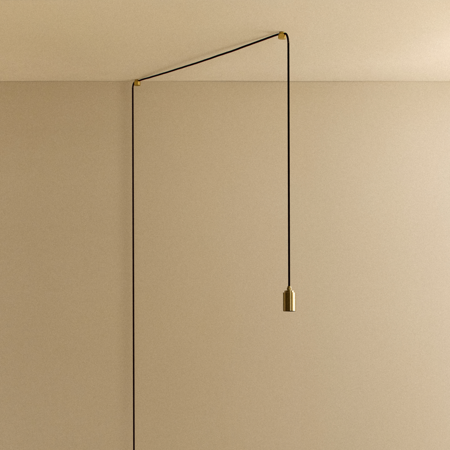 Tala Plug-In Pendant in Brass — studio product shot, fixture alone, no bulb
