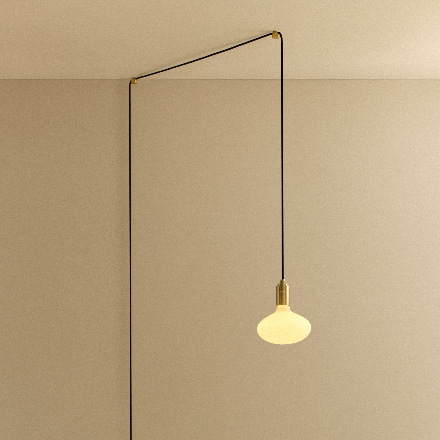 Oval Plug-In Pendant by Tala — brass finish, lit