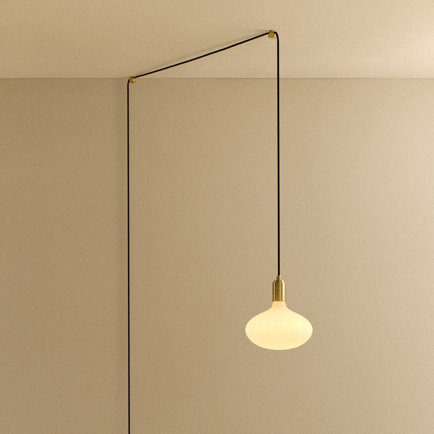 Oval II Plug-In Pendant by Tala — brass finish, lit