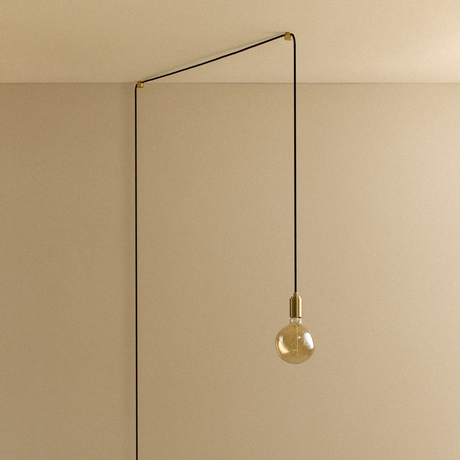 Tala Voronoi I Plug-In Pendant in Brass, light off, studio shot