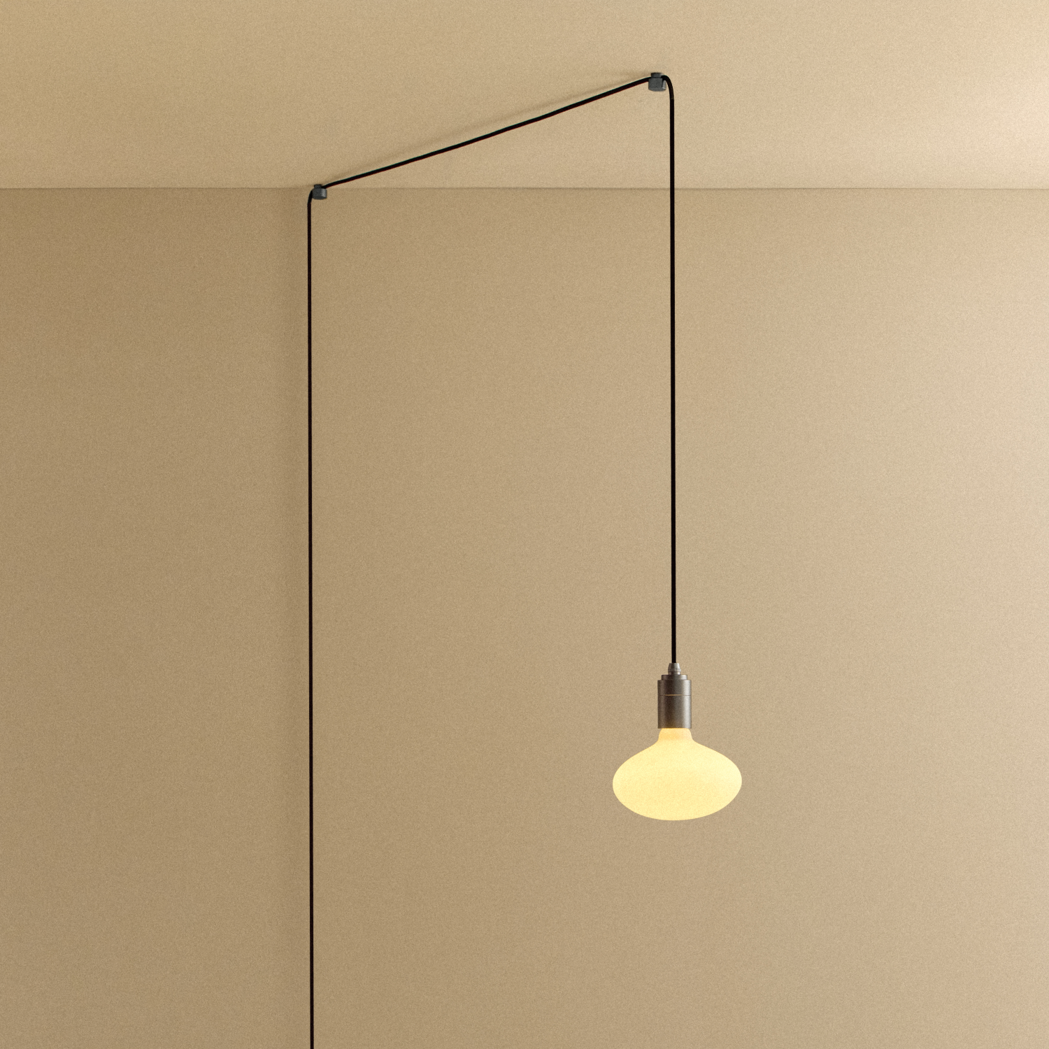 Oval Plug-In Pendant by Tala — graphite finish, lit