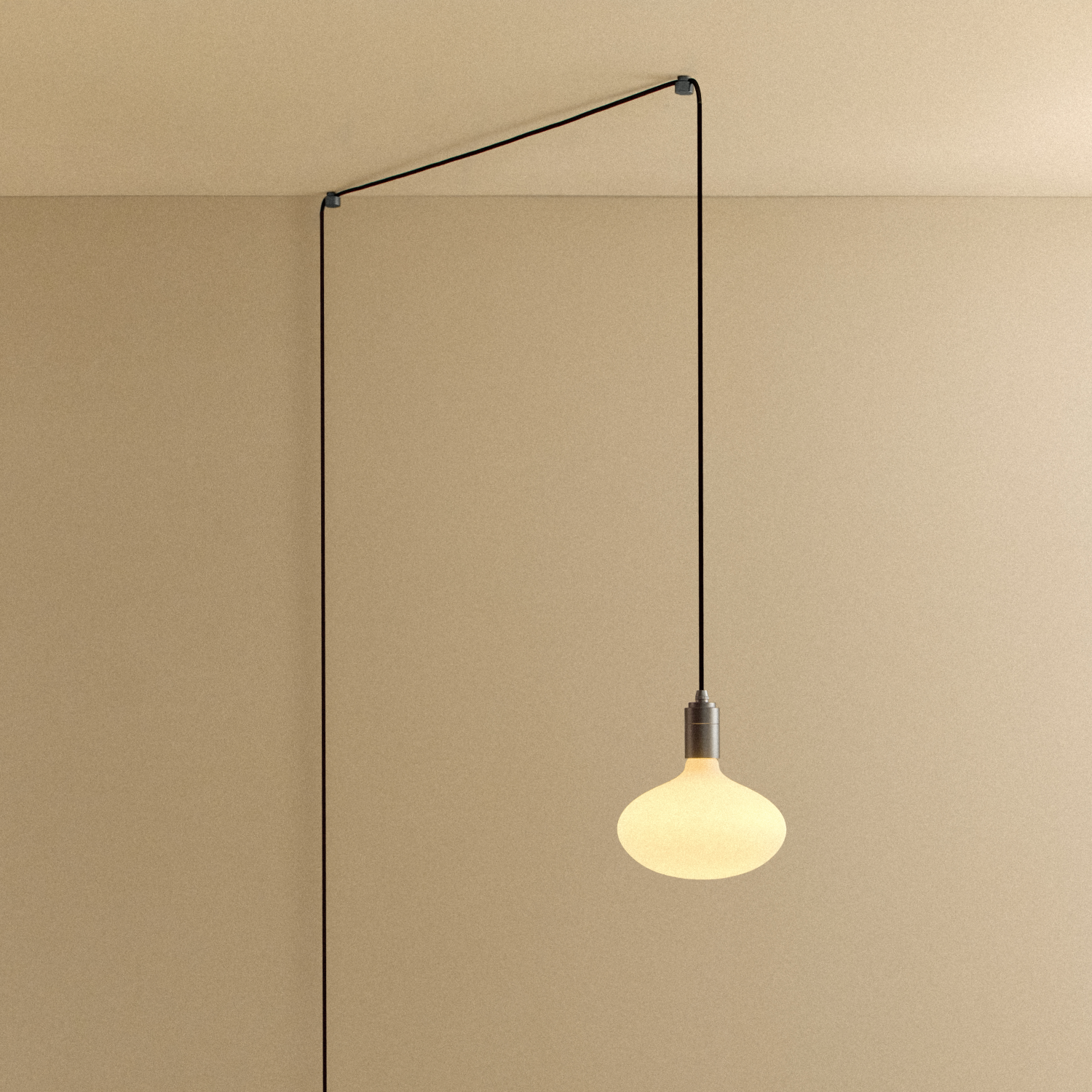 Oval II Plug-In Pendant by Tala — graphite finish, lit