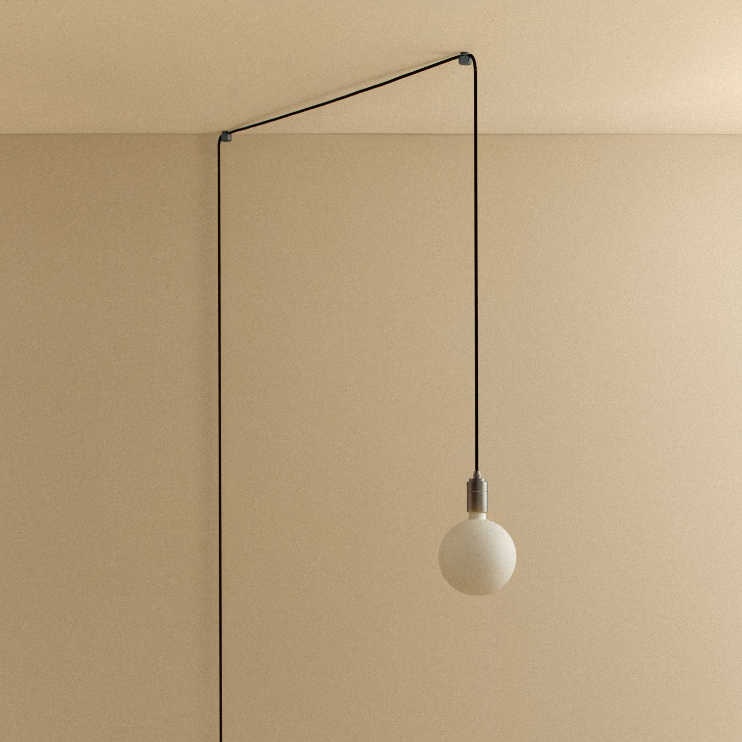 Tala Sphere IV Plug-In Pendant in Graphite, light off, studio shot