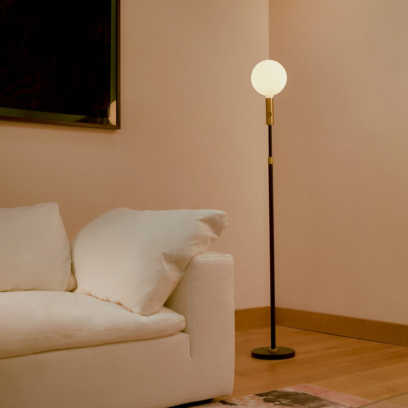 Tala Poise Adjustable Floor Lamp in Brass with Sphere V bulb (view 2)