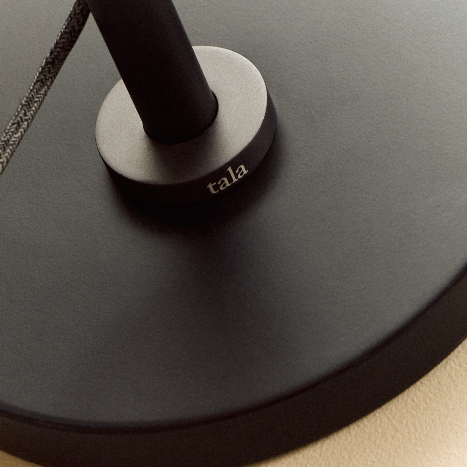 Tala Poise Adjustable Floor Lamp in Graphite, base detail