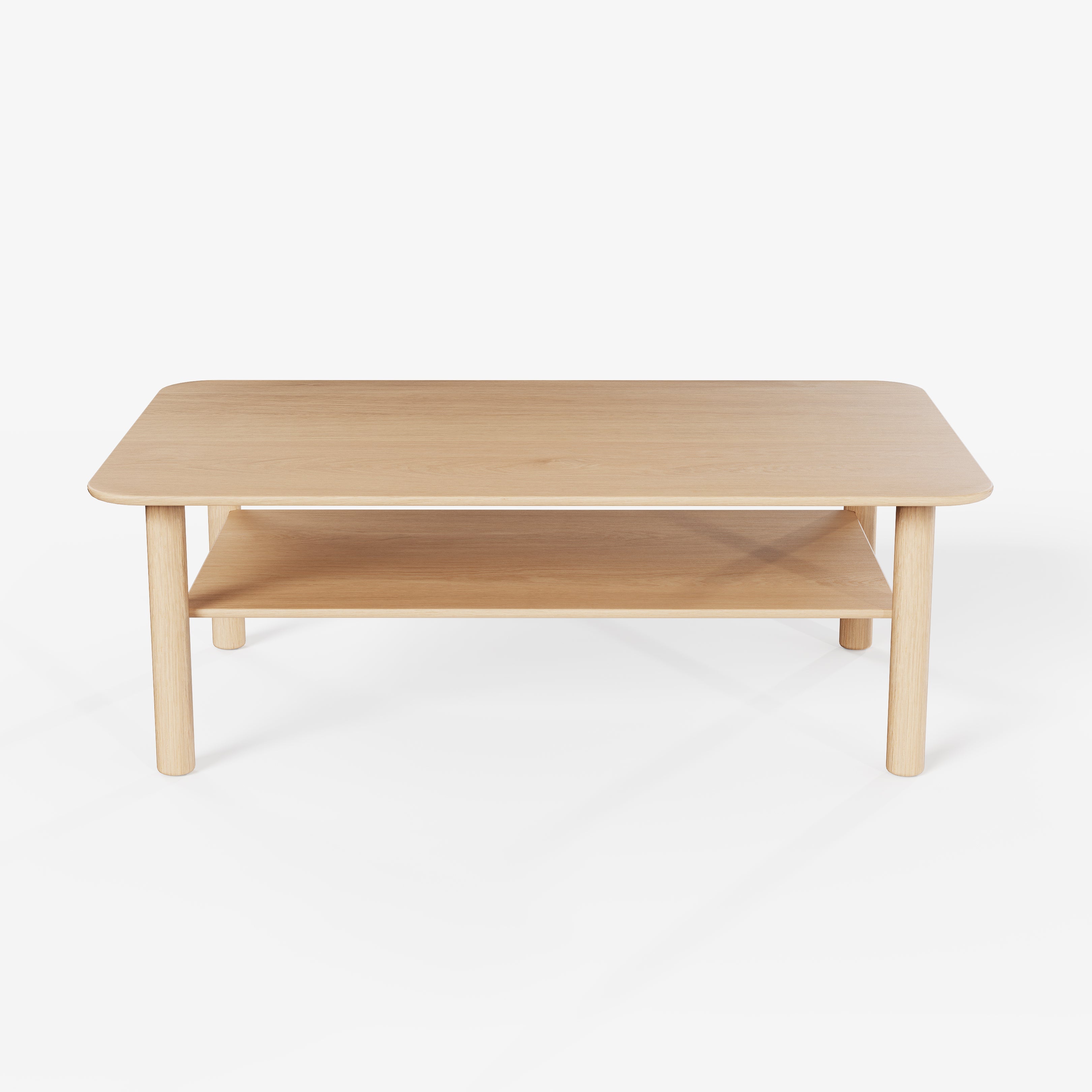 Case Port rectangular coffee table in FSC-certified oak, designed by Matthew Hilton.
