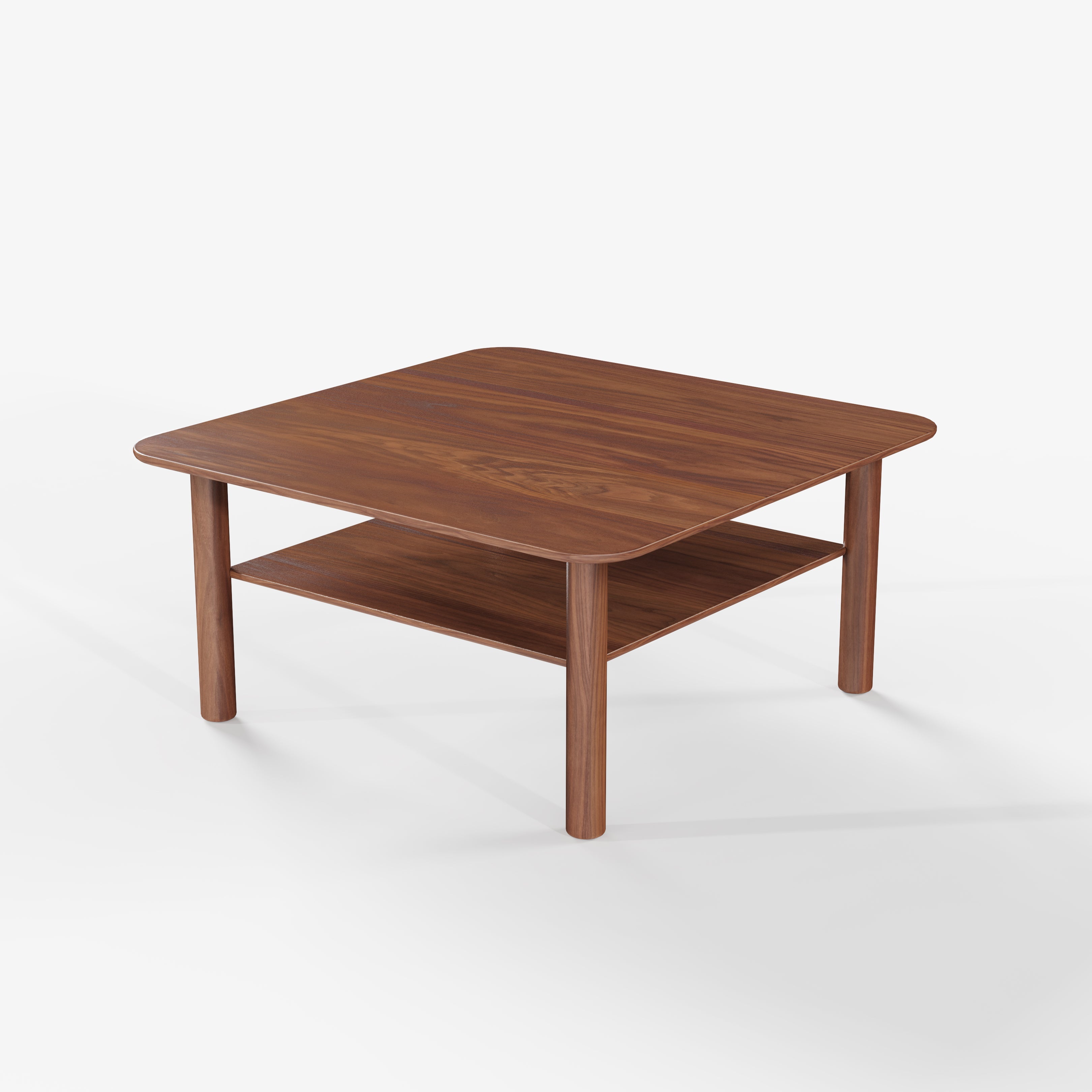 Port Square Coffee Table in Walnut, on-white