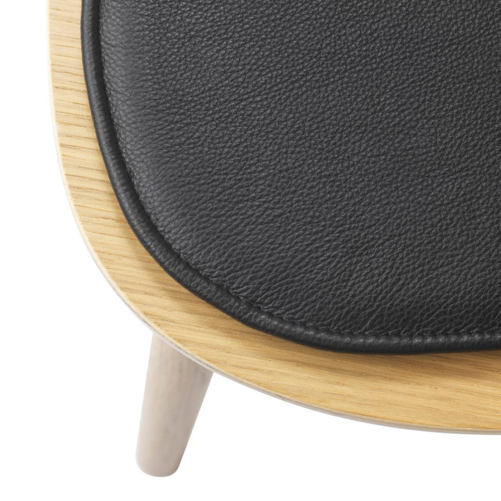 FDB Møbler Nøje Seat cushion in black-stained leather