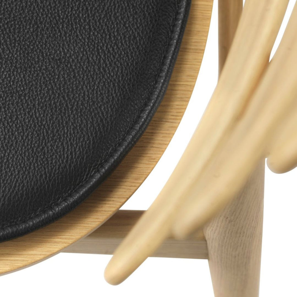 FDB Møbler Nøje Seat cushion in black-stained leather